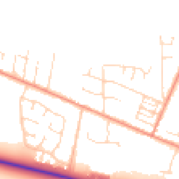 Daytime road noise heatmap for PE12 9TA
