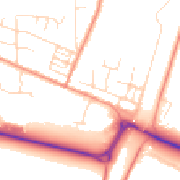 Daytime road noise heatmap for PE12 9UG