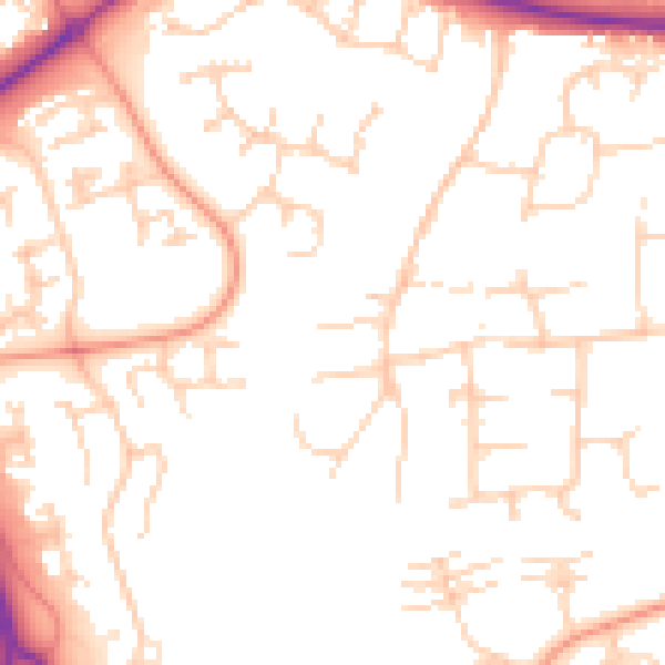 Daytime road noise heatmap for PE2 5DU