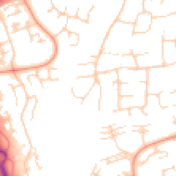 Daytime road noise heatmap for PE2 5EJ