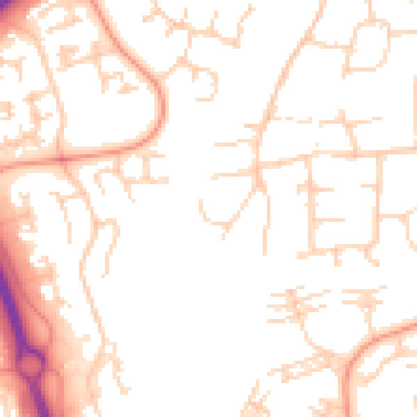 Daytime road noise heatmap for PE2 5EL