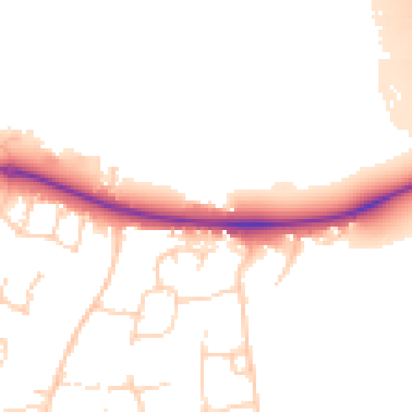 Daytime road noise heatmap for PE2 5GS