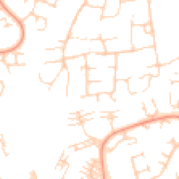 Daytime road noise heatmap for PE2 5HF