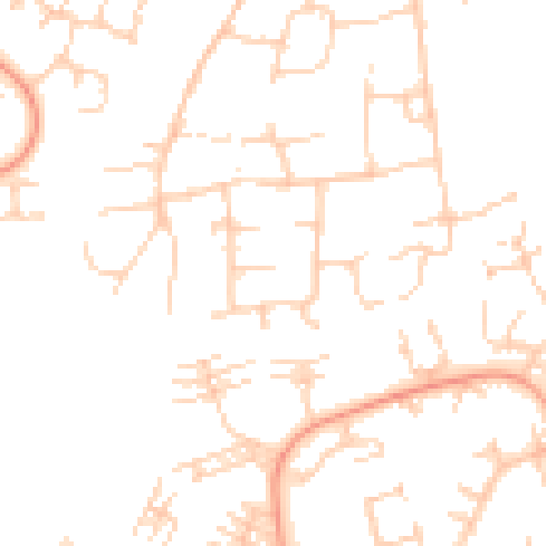 Daytime road noise heatmap for PE2 5HG