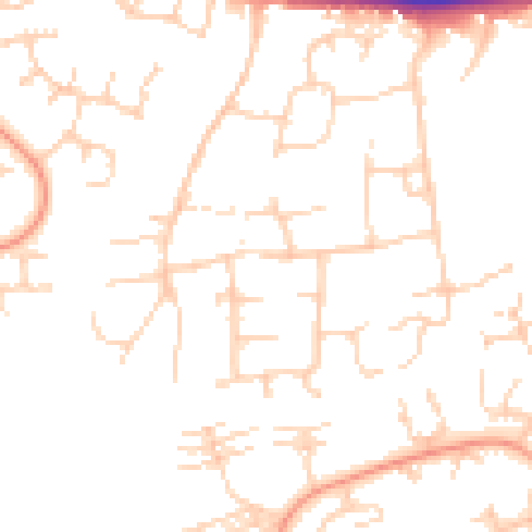 Daytime road noise heatmap for PE2 5HH