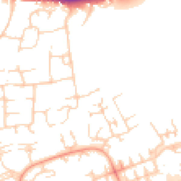 Daytime road noise heatmap for PE2 5HN