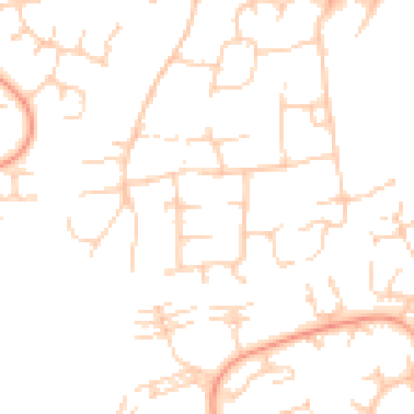 Daytime road noise heatmap for PE2 5HQ