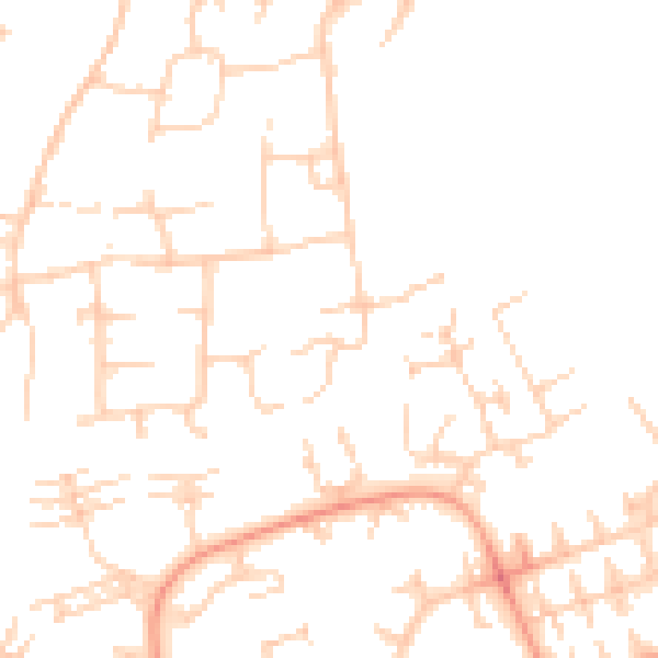 Daytime road noise heatmap for PE2 5JY