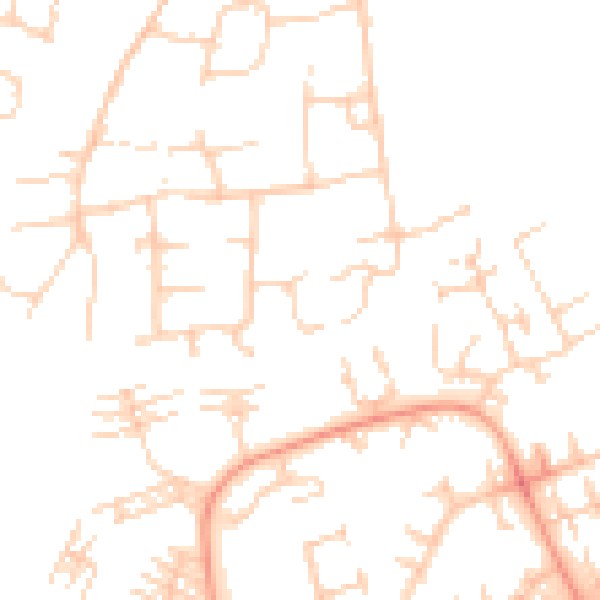 Daytime road noise heatmap for PE2 5LA