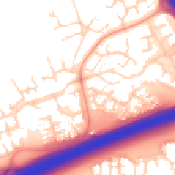 Daytime road noise heatmap for PE2 5LS