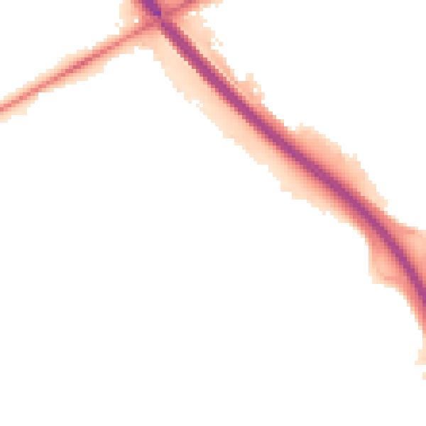 Night-time road noise heatmap for PE2 5LU