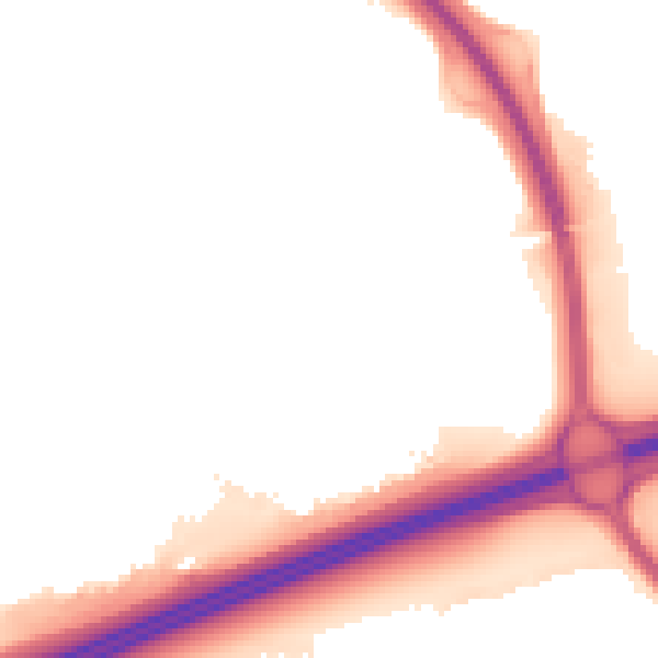 Night-time road noise heatmap for PE2 5NG