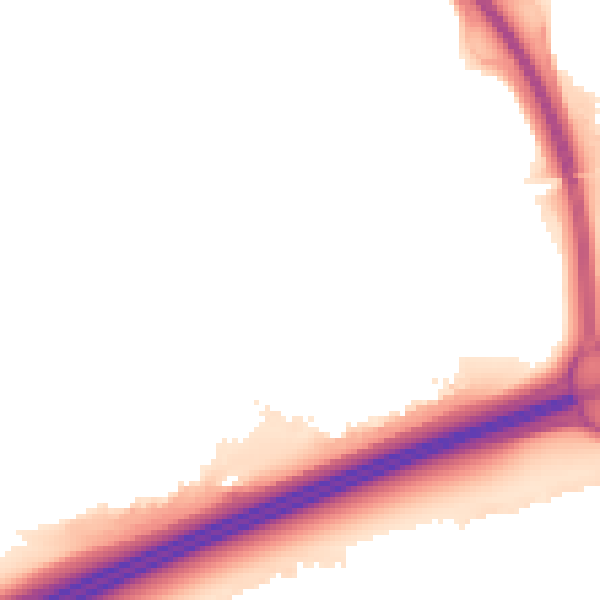 Night-time road noise heatmap for PE2 5NJ