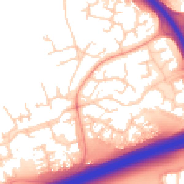 Daytime road noise heatmap for PE2 5NP