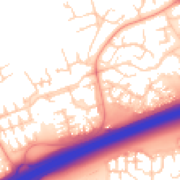 Daytime road noise heatmap for PE2 5NY