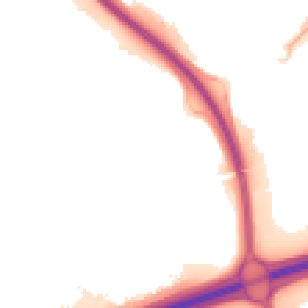 Night-time road noise heatmap for PE2 5PG