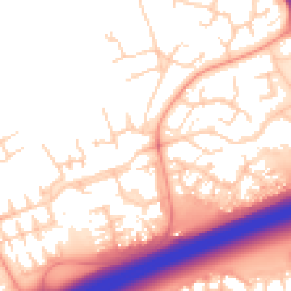 Daytime road noise heatmap for PE2 5PN