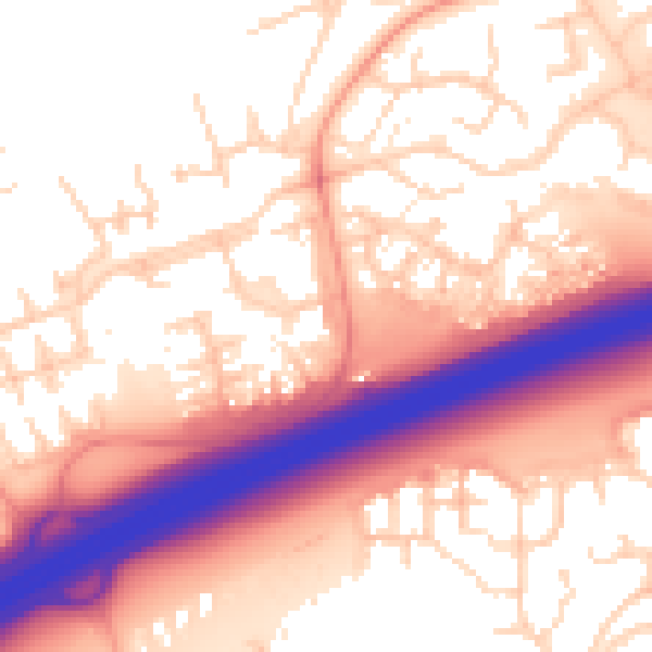 Daytime road noise heatmap for PE2 5PU