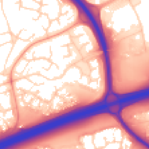 Daytime road noise heatmap for PE2 5QE