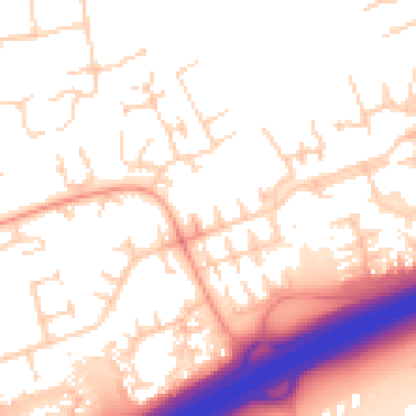 Daytime road noise heatmap for PE2 5SB