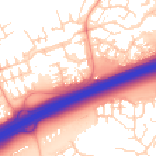 Daytime road noise heatmap for PE2 5SL