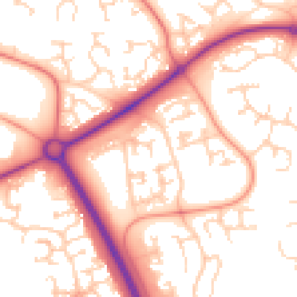Daytime road noise heatmap for PE2 5XG
