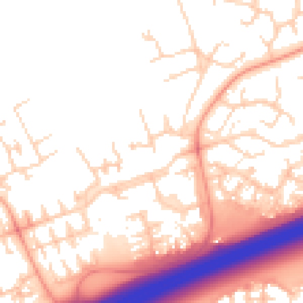 Daytime road noise heatmap for PE2 5XS