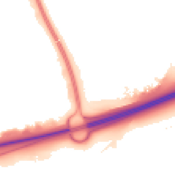 Night-time road noise heatmap for PE2 5XT