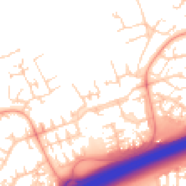 Daytime road noise heatmap for PE2 5XX