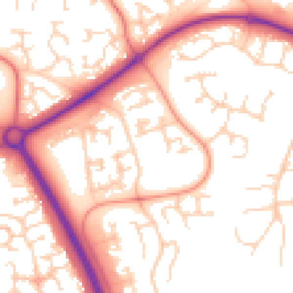 Daytime road noise heatmap for PE2 5YR