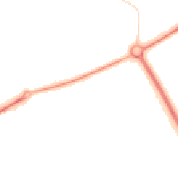 Night-time road noise heatmap for PE2 6BT