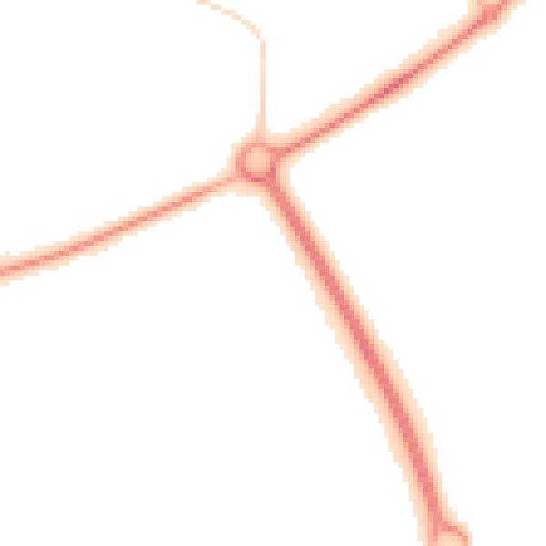Night-time road noise heatmap for PE2 6BY