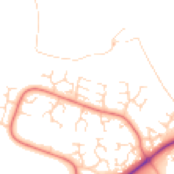 Daytime road noise heatmap for PE2 6FB