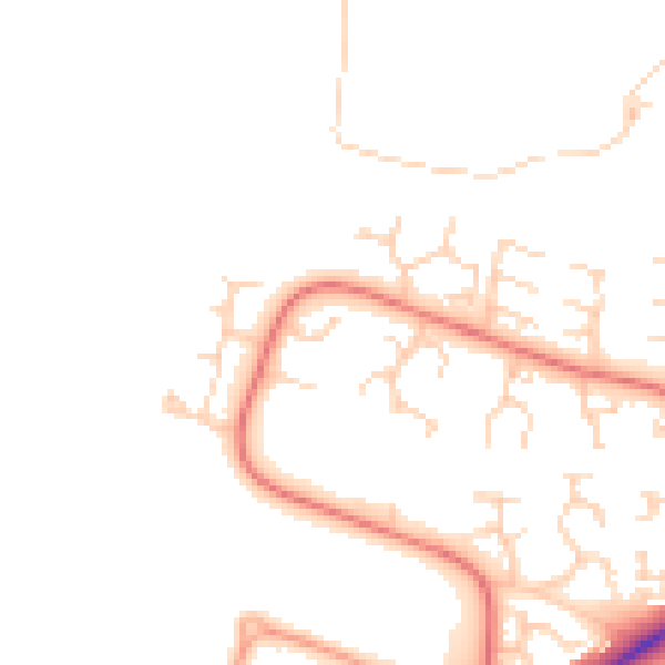 Daytime road noise heatmap for PE2 6FE