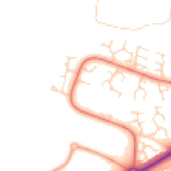 Daytime road noise heatmap for PE2 6FR