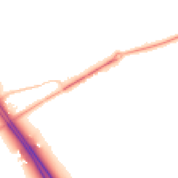 Night-time road noise heatmap for PE2 6HB
