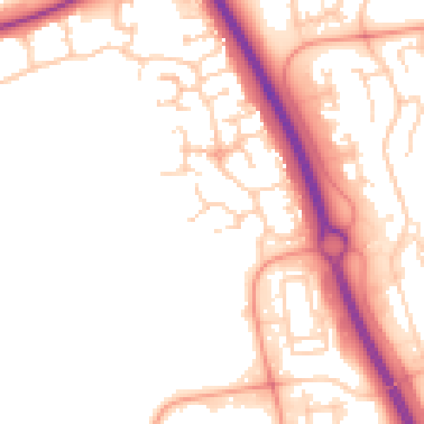 Daytime road noise heatmap for PE2 6SL