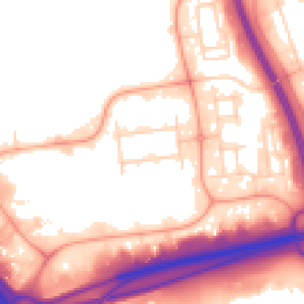 Daytime road noise heatmap for PE2 6UP