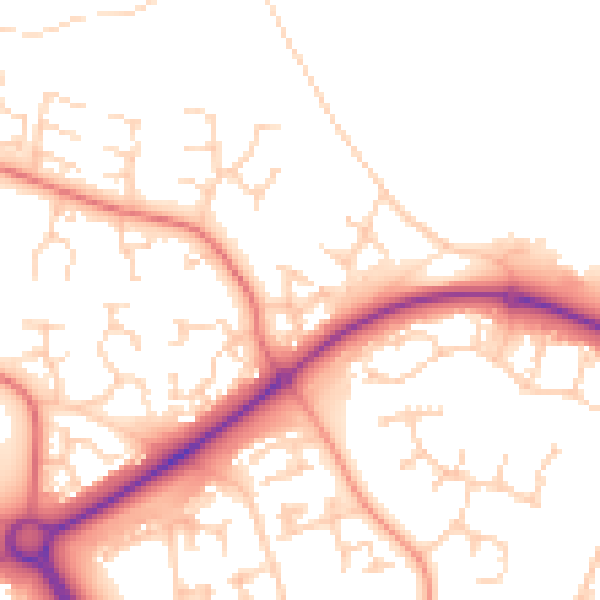 Daytime road noise heatmap for PE2 6XL