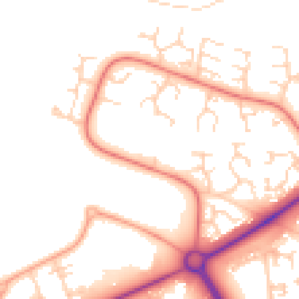 Daytime road noise heatmap for PE2 6XN
