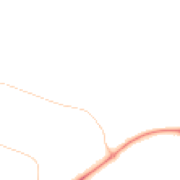 Night-time road noise heatmap for PE2 6YB