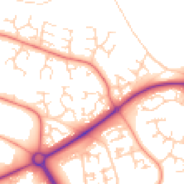 Daytime road noise heatmap for PE2 6YH