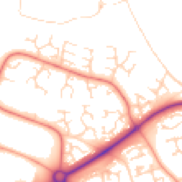 Daytime road noise heatmap for PE2 6YL