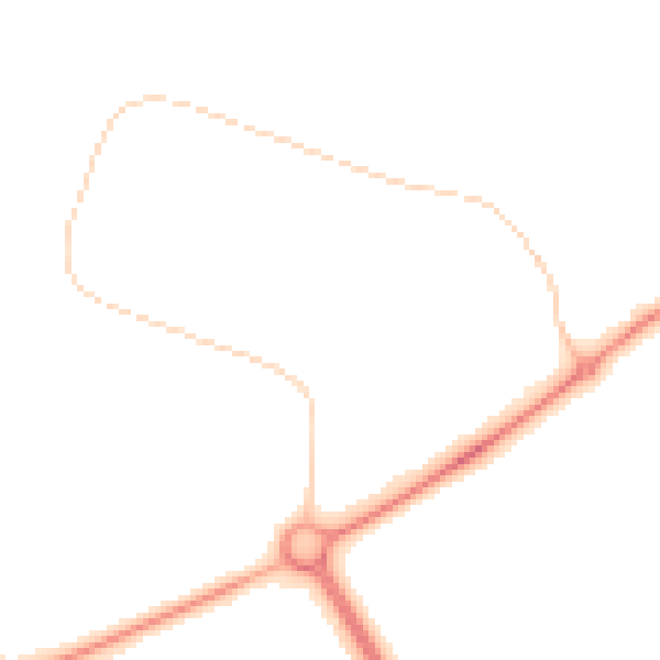 Night-time road noise heatmap for PE2 6YP