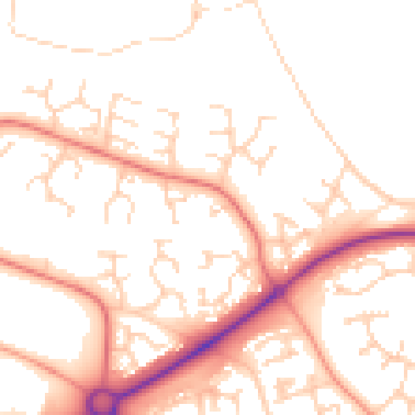 Daytime road noise heatmap for PE2 6YR