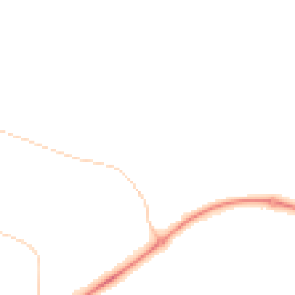 Night-time road noise heatmap for PE2 6YW
