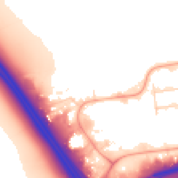 Daytime road noise heatmap for PE2 6YX
