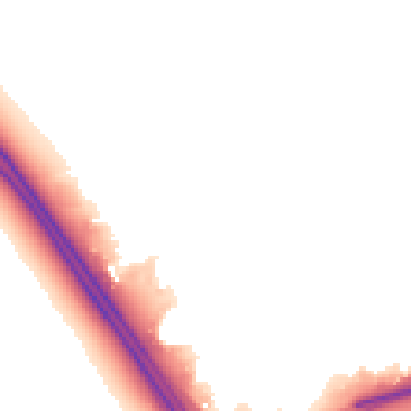 Night-time road noise heatmap for PE2 6YX