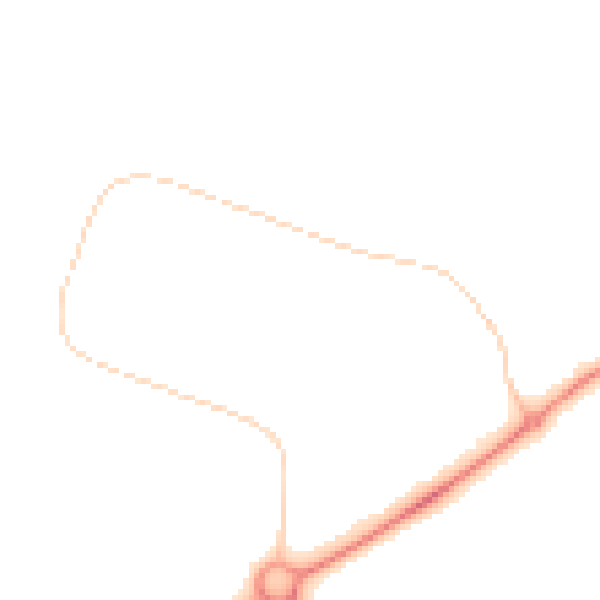 Night-time road noise heatmap for PE2 6YY