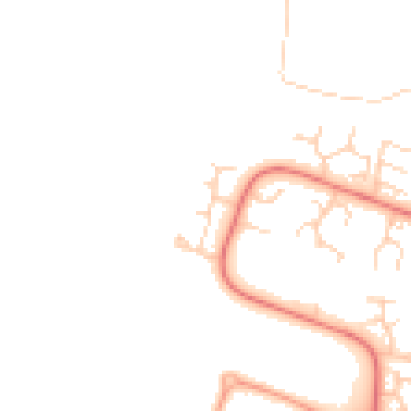 Daytime road noise heatmap for PE2 6YZ